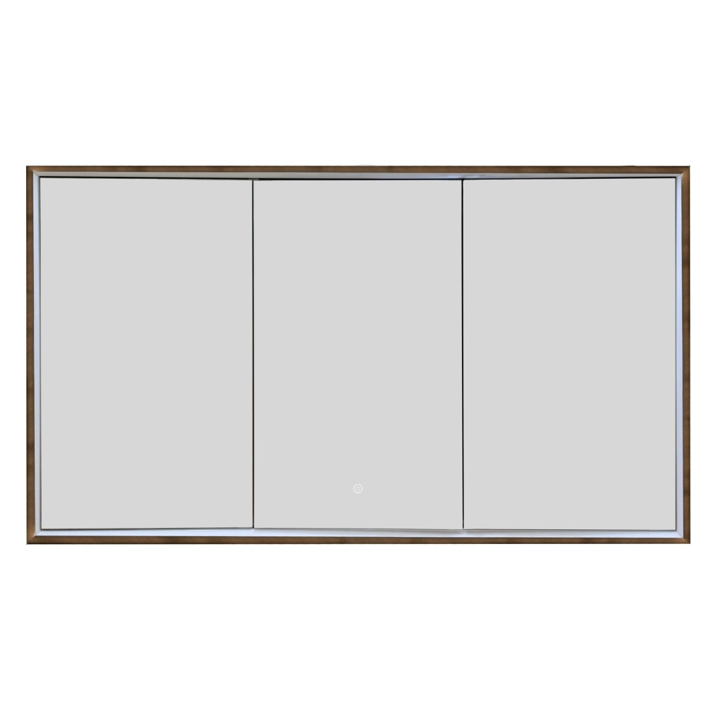 JTP Luca Brushed Bronze Recessed 3-Door Mirror Bathroom Cabinet Cut Out